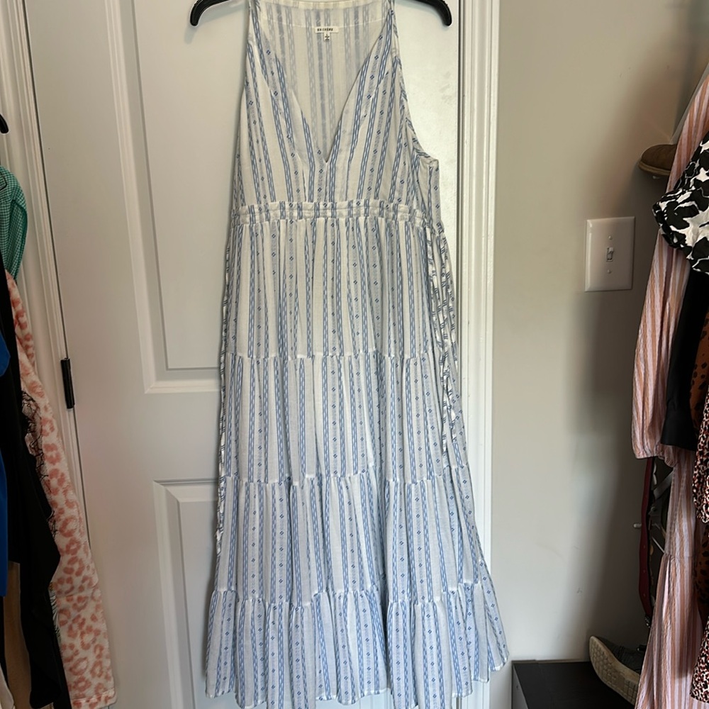 Blue and white dress